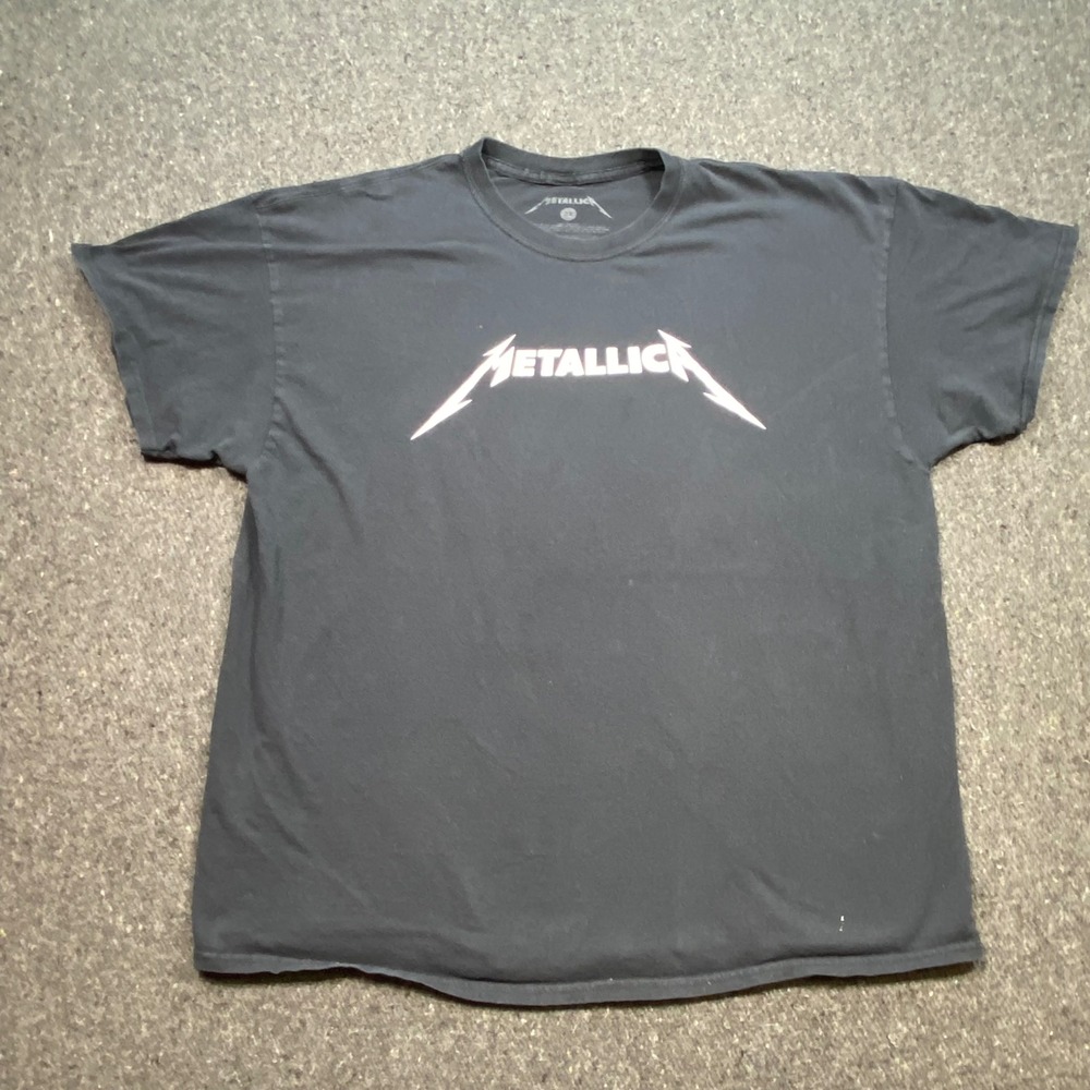 Metallica Graphic‎ TShirt Sz 2X Mens Black Grunge Rock Band Logo Heavy Metal Tee